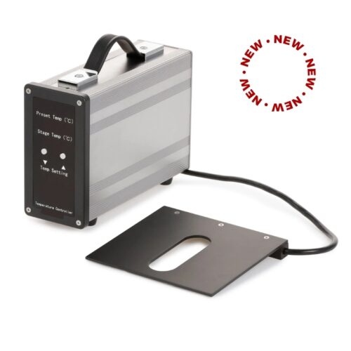 Platina calefactada para microscopio con control de temperatura (nueva versión)