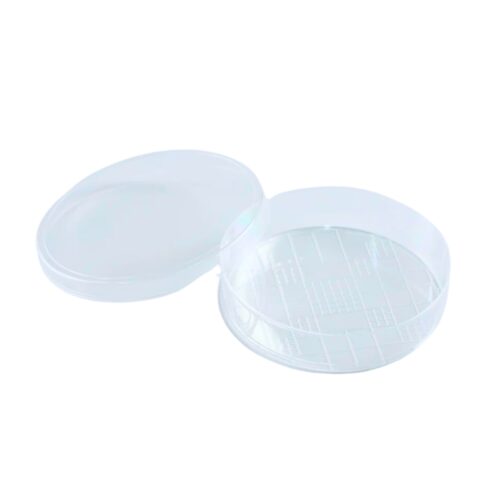 Caja Petri redonda de 90 mm x 20 mm con rejilla paq. 10