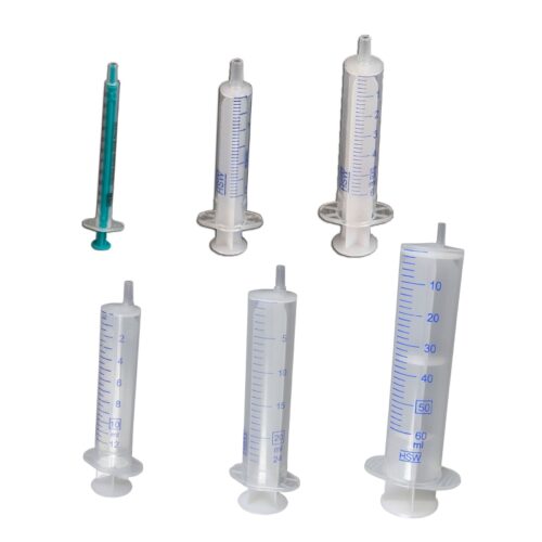 Jeringa desechable estéril sin émbolo
