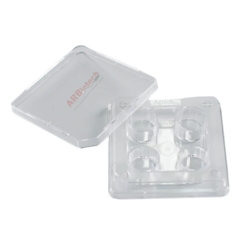 Placa de 4 pocillos para embriones con tapa, paq. 4